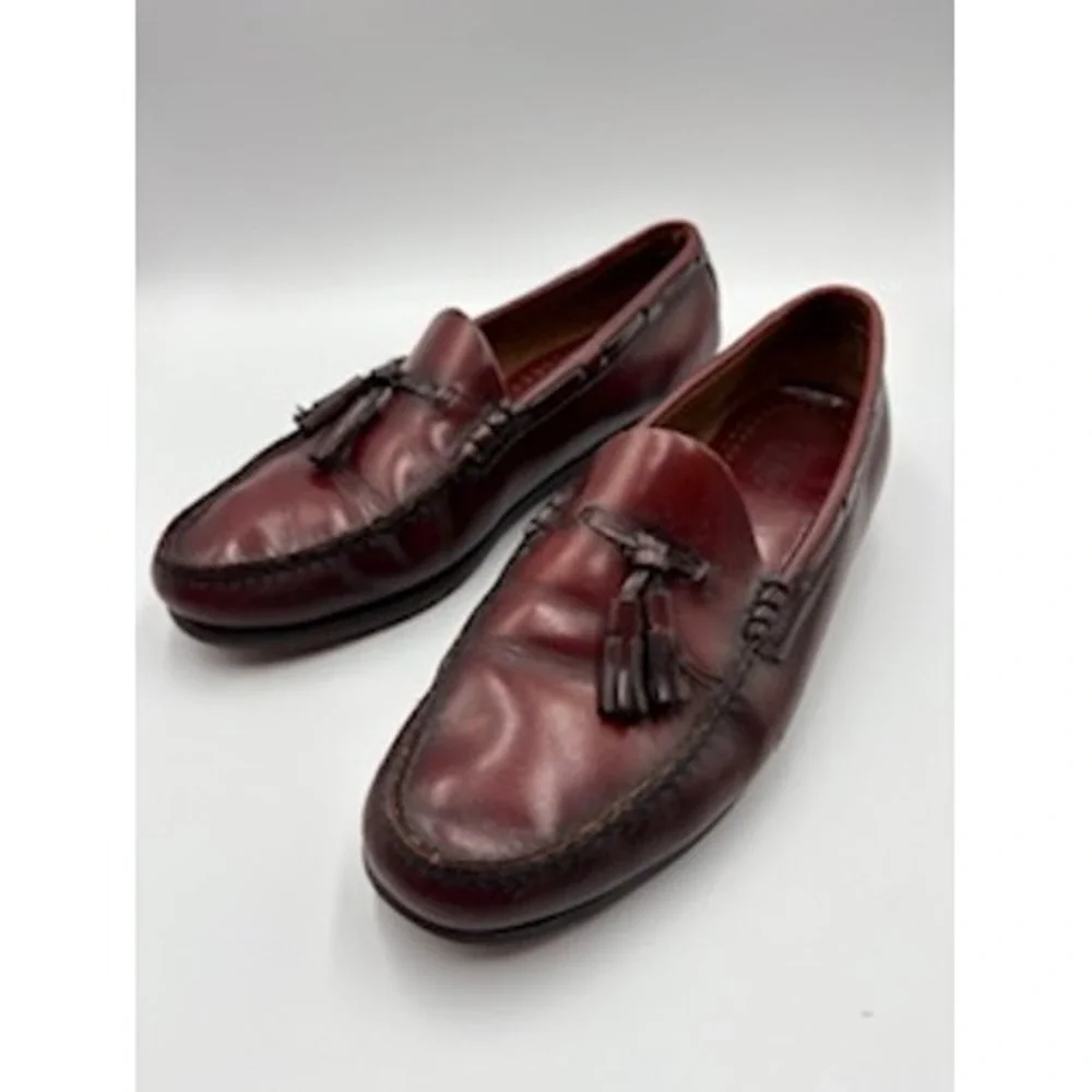GH Bass Weejuns‎ Tassel Loafers 10.5 Burgundy Leather Mens Dress Shoes Old Money